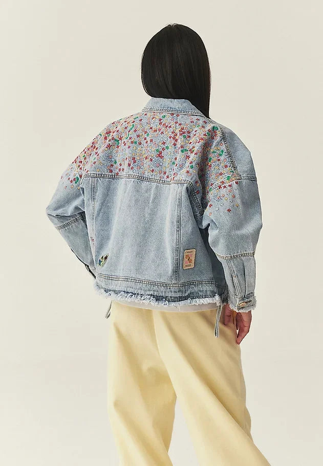 GEACĂ DIN DENIM CU BRODERIE - WARATIKA