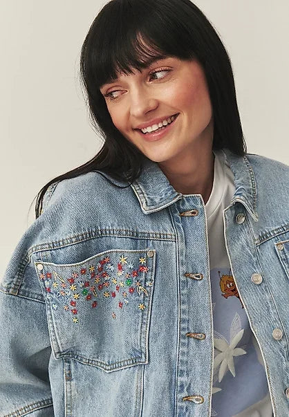 GEACĂ DIN DENIM CU BRODERIE - WARATIKA