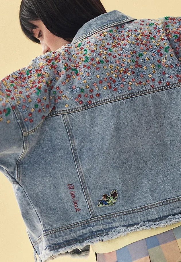 GEACĂ DIN DENIM CU BRODERIE - WARATIKA