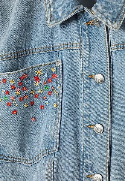 GEACĂ DIN DENIM CU BRODERIE - WARATIKA