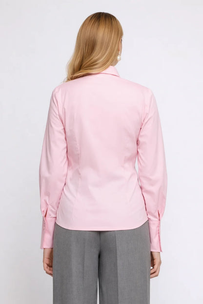Cămașă damă roz cu cravată