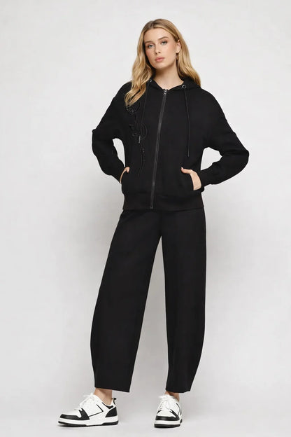 Hanorac damă cu glugă si fermoar  (US1MZ6007)