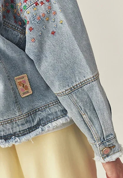 GEACĂ DIN DENIM CU BRODERIE - WARATIKA